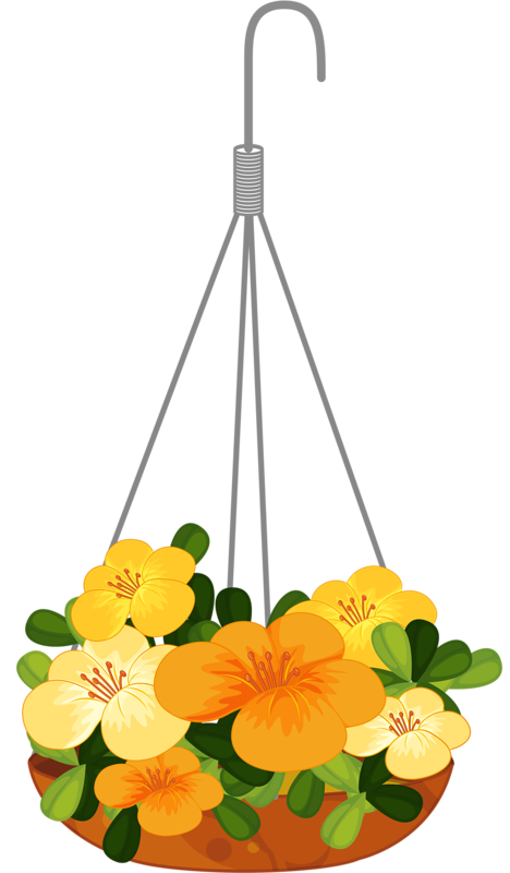 free clip art hanging flower baskets - photo #2