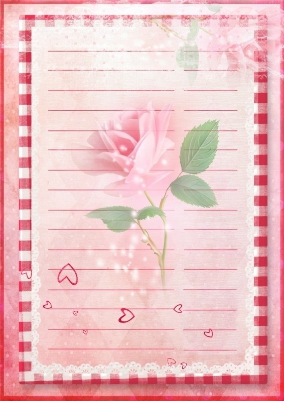 papier_lettre_valentin_rose - Photo de papier a lettre a imprimer - Dans la  valise de Tata Nath