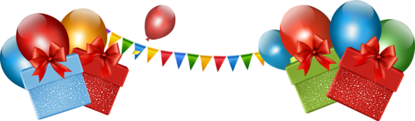 Carte Joyeux Anniversaire Ballons et Banderole
